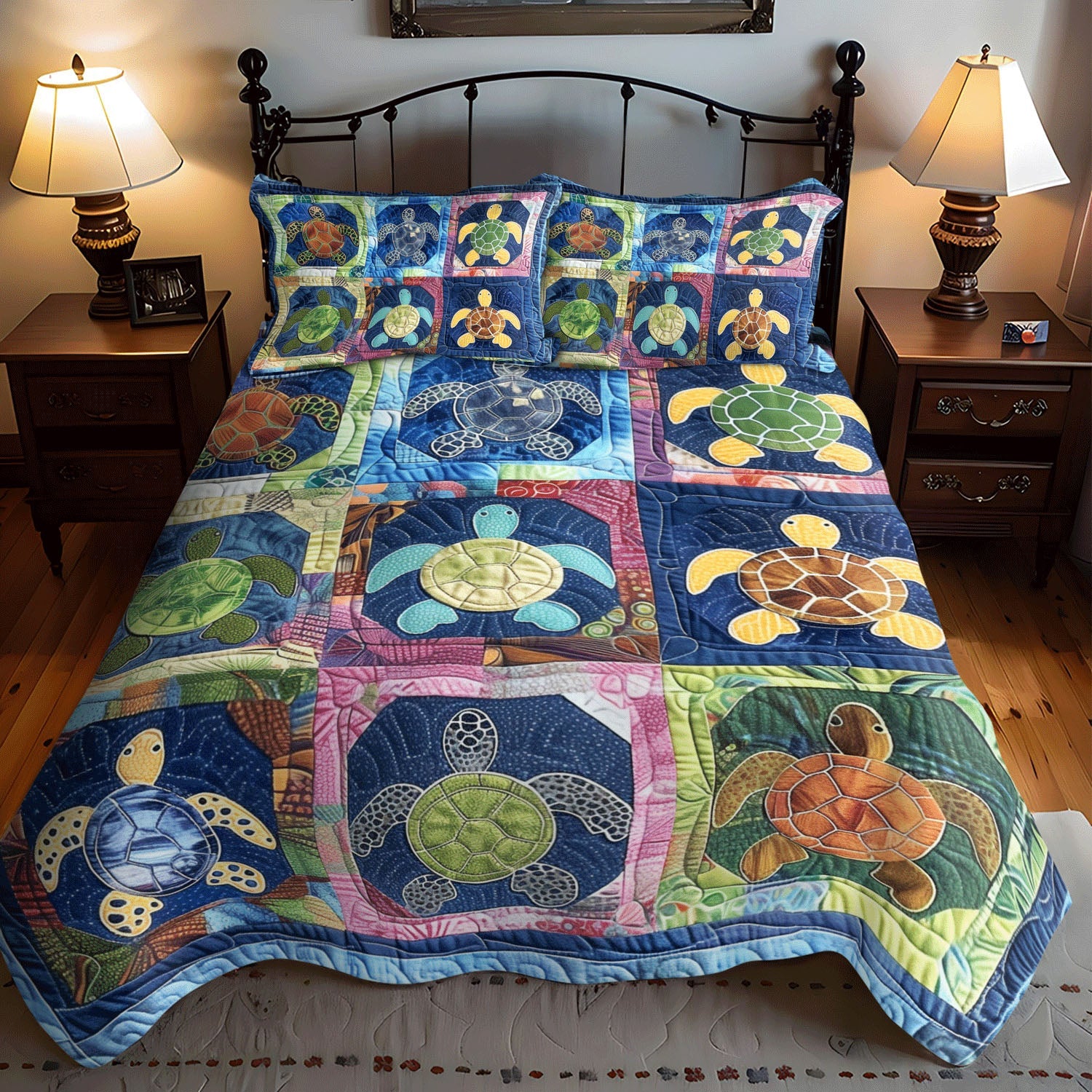 Turtle Tidepool 3-Piece Quilted Bedding Set NCU0TL765