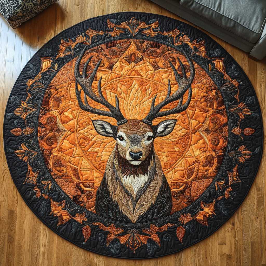 Twilight Buck Quilted Round Mat NCU0DK1105