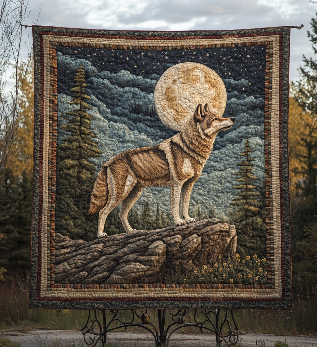 Twilight Wolf Quilted Blanket NCU0DV888