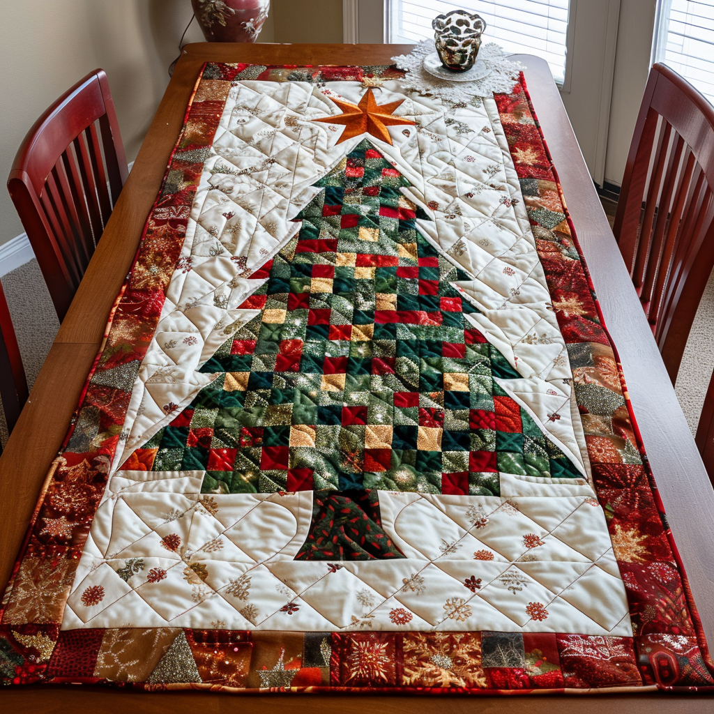 Twinkling Tree Quilted Table Runner NCU0PT170