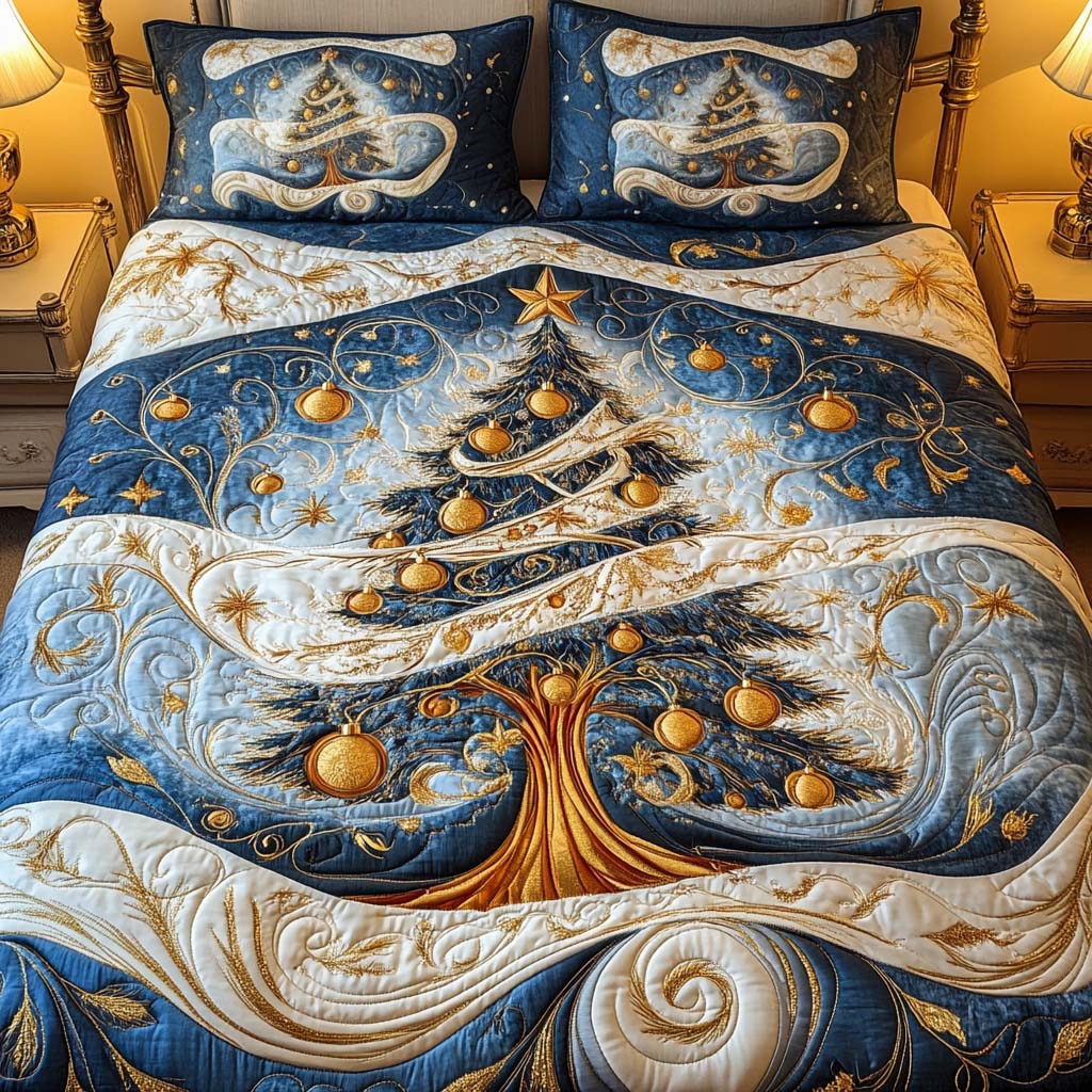 Twinkling Winter Dream 3-Piece Quilted Bedding Set NCU0NT1878