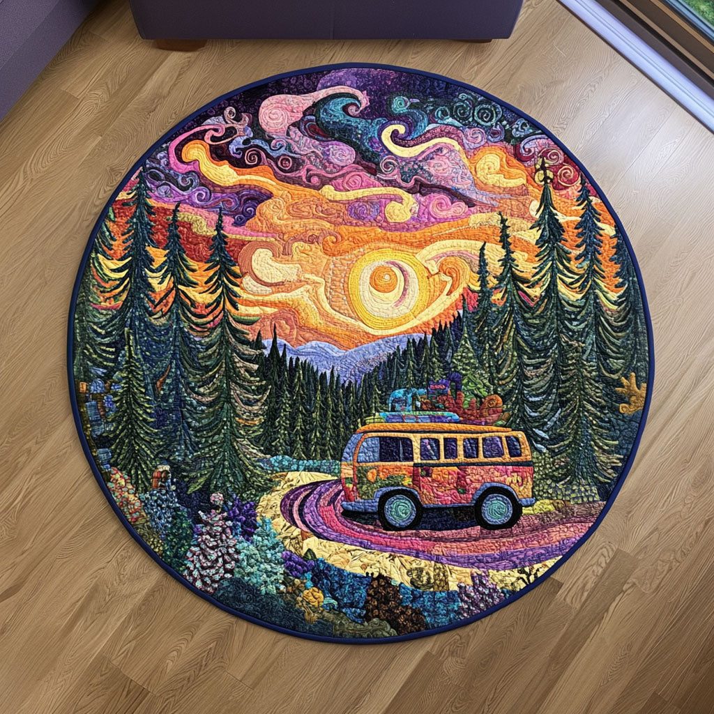 Van Life Wanderlust Quilted Round Mat NCU0PT1161