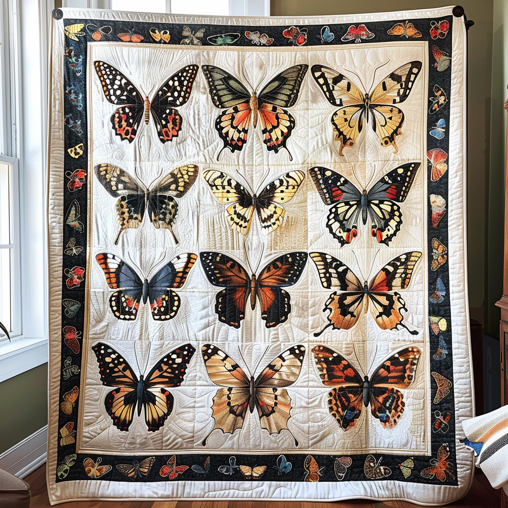 Vibrant Butterflies Quilted Blanket NCU0VL119