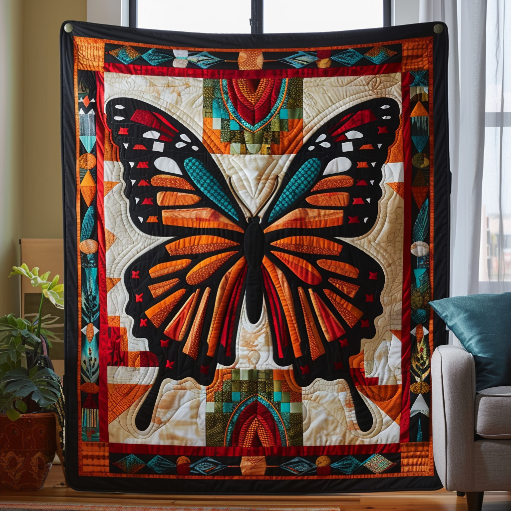 Vibrant Butterfly Quilted Blanket NCU0VL125