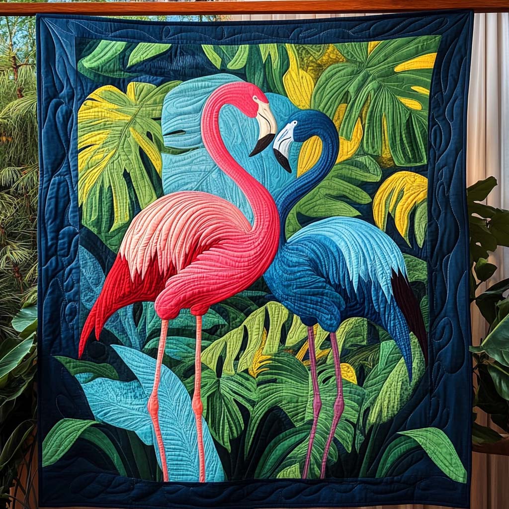 Vibrant Flamingo Quilted Blanket NCU0NT328