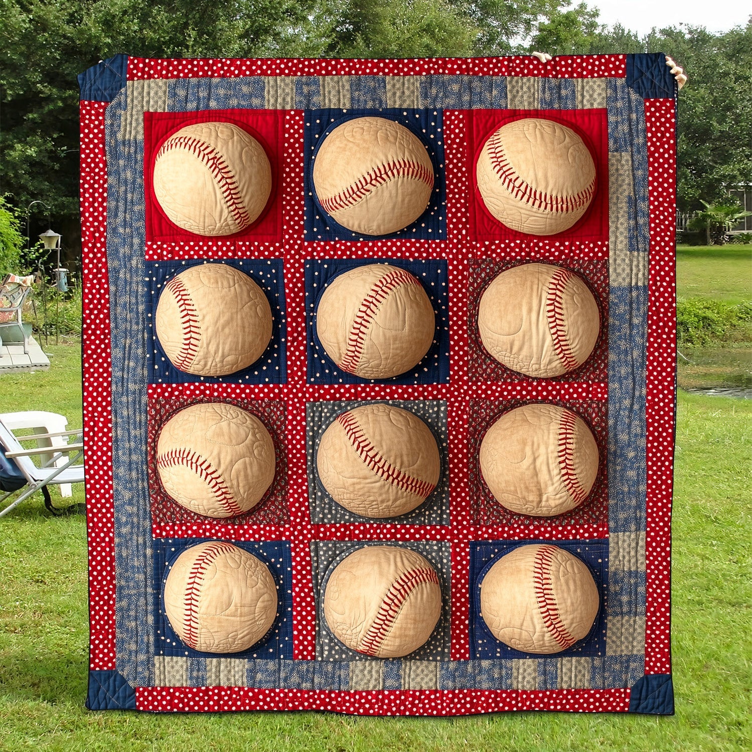 Vintage Baseball Quilted Blanket NCU0TH1458