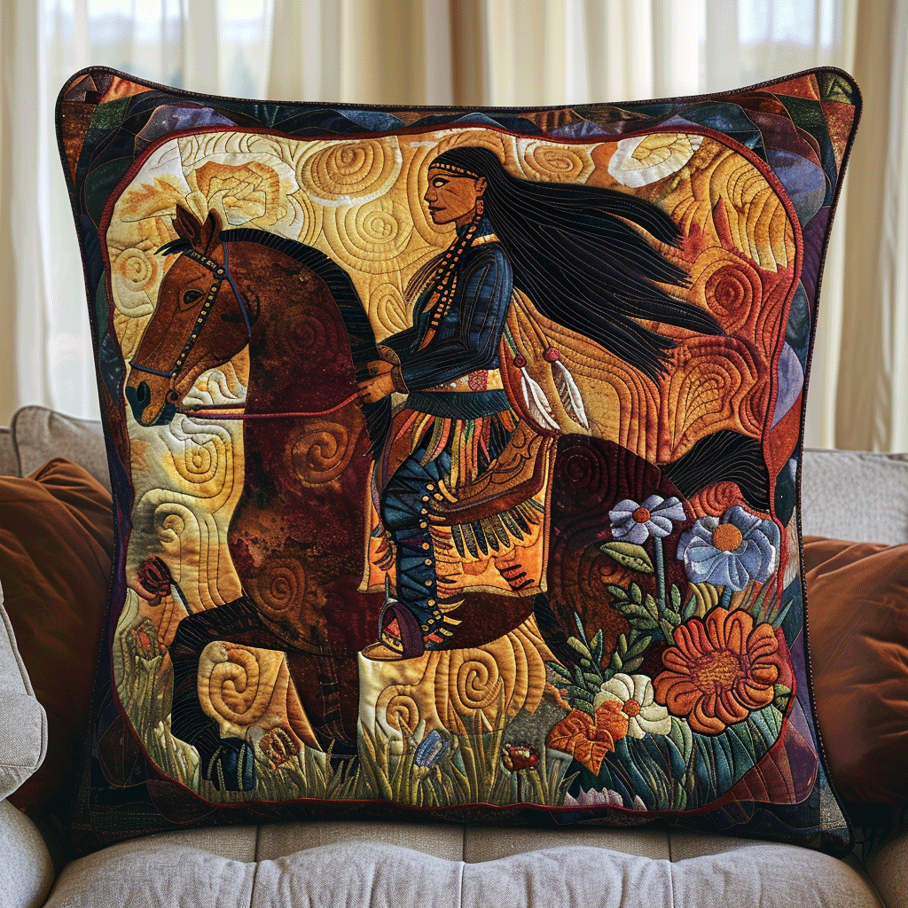 Vivid Horse Quilted Pillow Case NCU0PD231