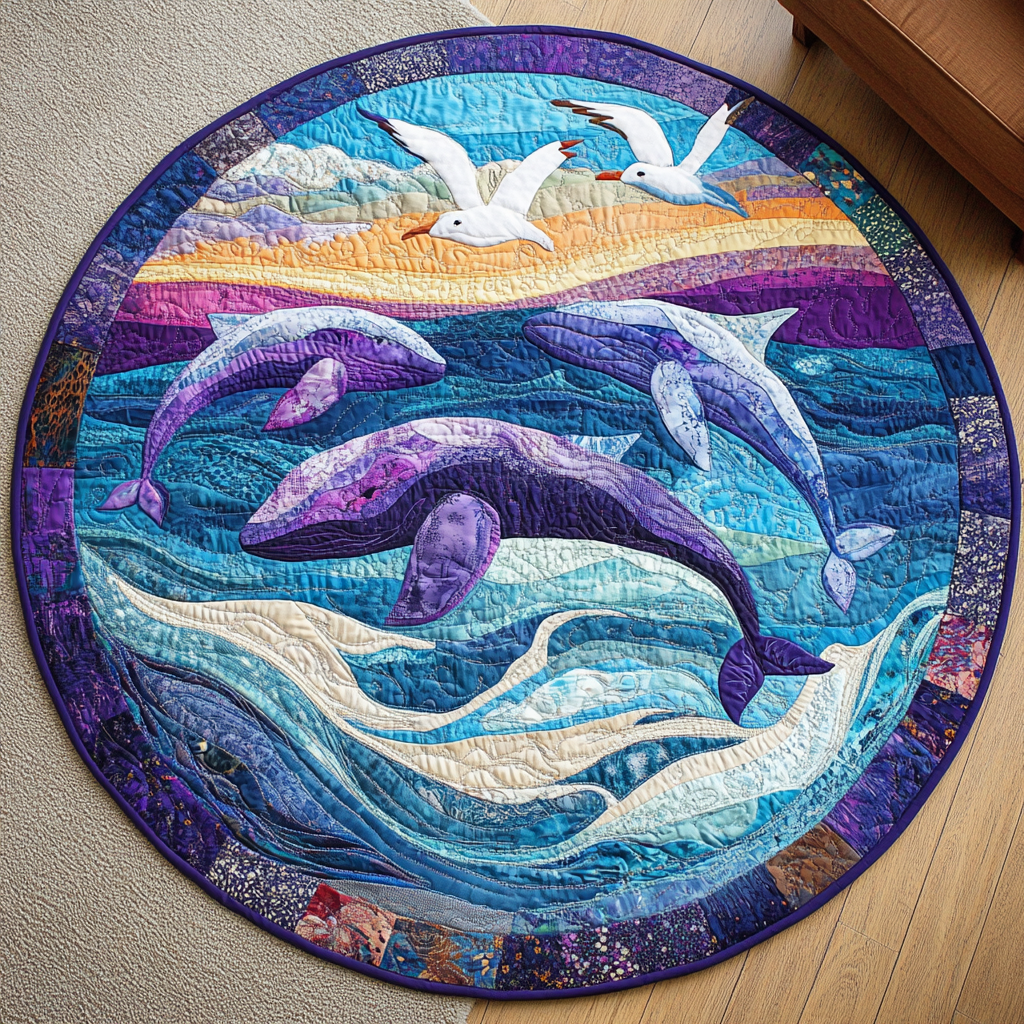 Waves of Tranquility Quilted Round Mat NCU0DK1135