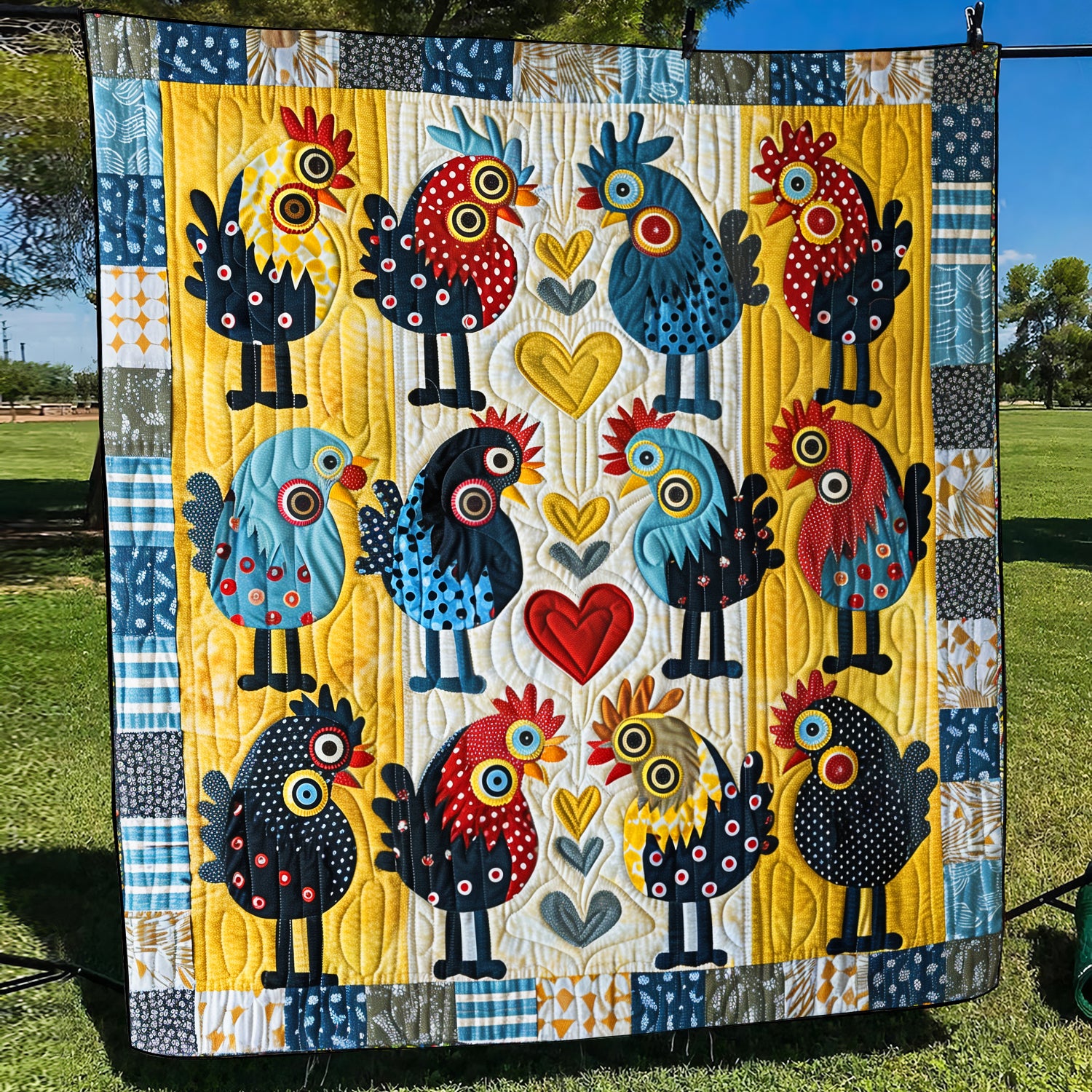 Whimsical Chicks Quilted Blanket NCU0TH859