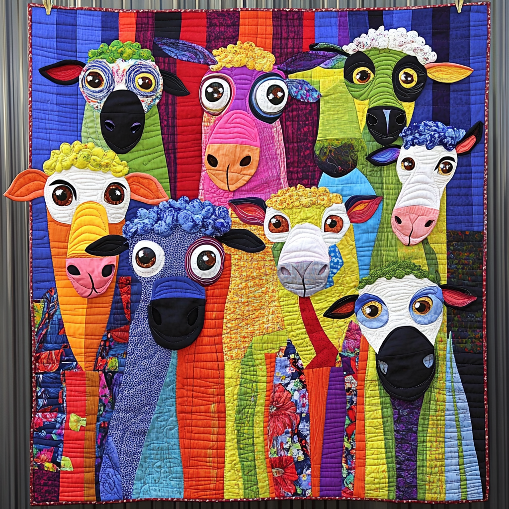 Whimsical Sheep Quilted Blanket NCU0DK359