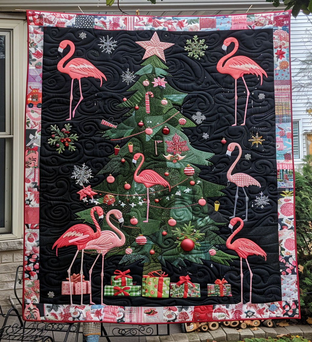 Whimsical Chirstmas Tree Quilted Blanket NCU0PT466