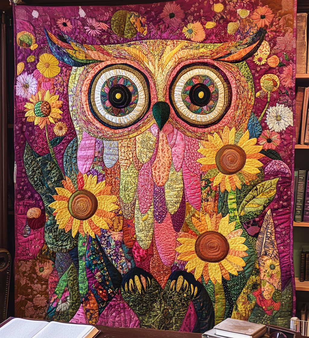 Whimsical Owl Quilted Blanket NCU0DV596