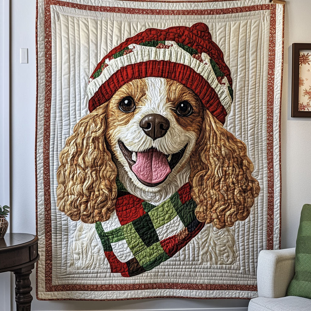 Whimsical Spaniel Quilted Blanket NCU0PT1741