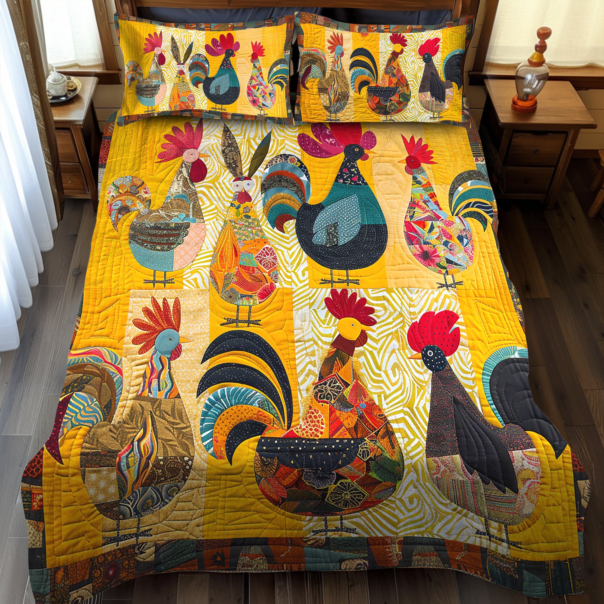 Chicken Quilted Bedding Set NCU0VT03