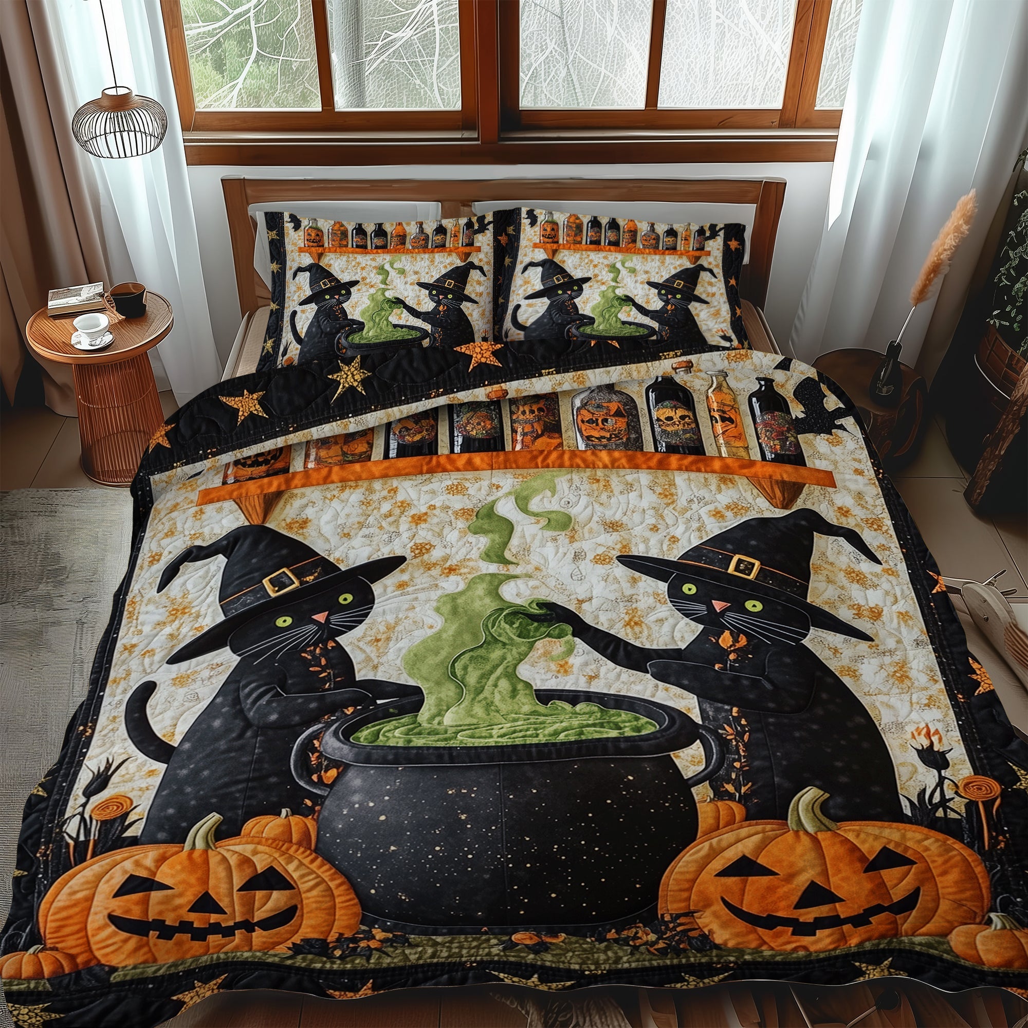 Whisker Witchcraft 3-Piece Quilted Bedding Set NCU0TH1670