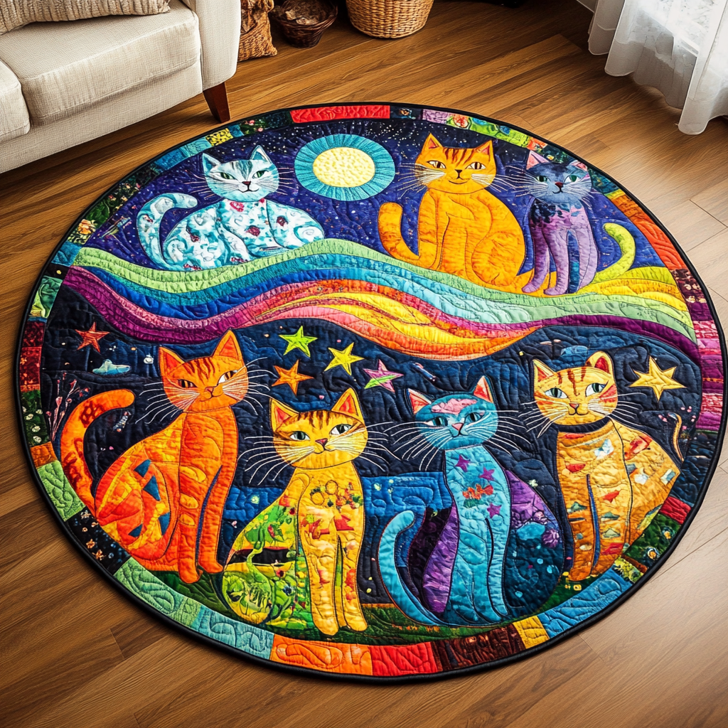 Whisker Wonderland Quilted Round Mat NCU0PD915