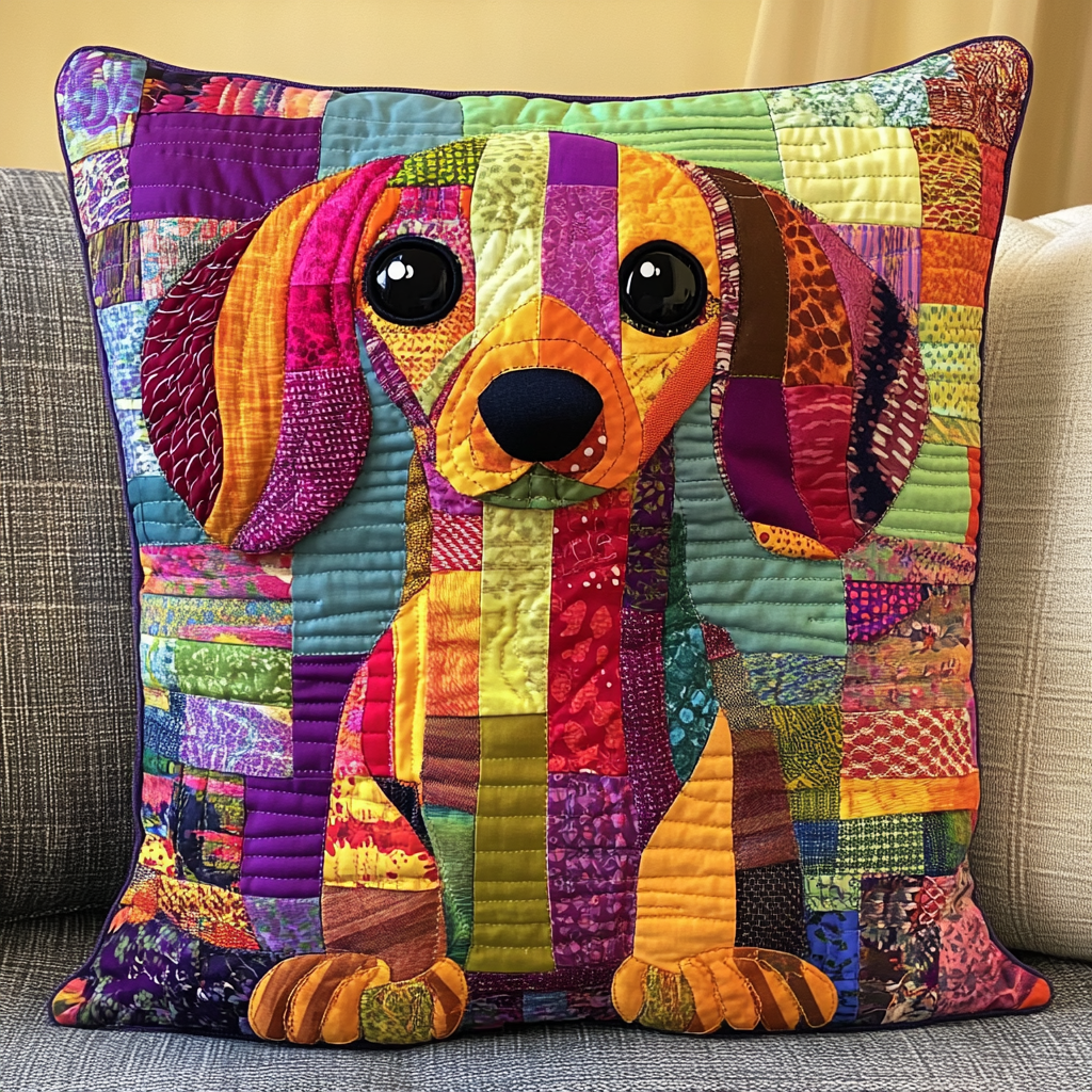 Wiener Dog Wonderland Quilted Pillow Case NCU0TL1793