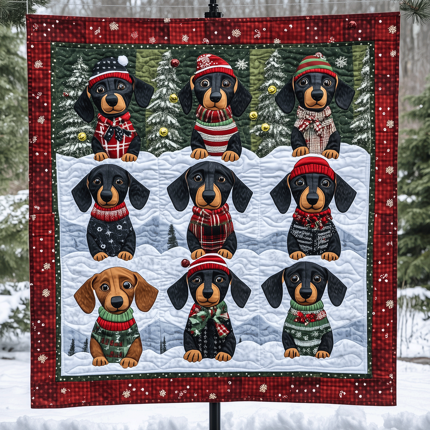 Wiener Winter Art Quilt Hanging NCU0TH1572