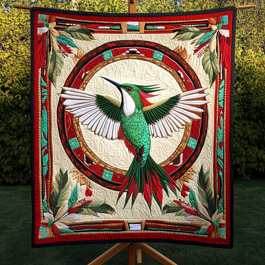 Wings of the Aztec Sunrise Quilted Blanket NCU0DK1625