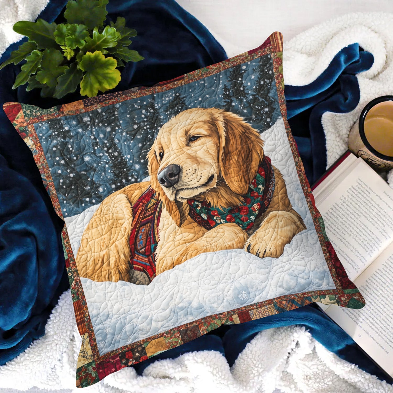 Winter Retriever Quilted Pillow Case NCU0PT617