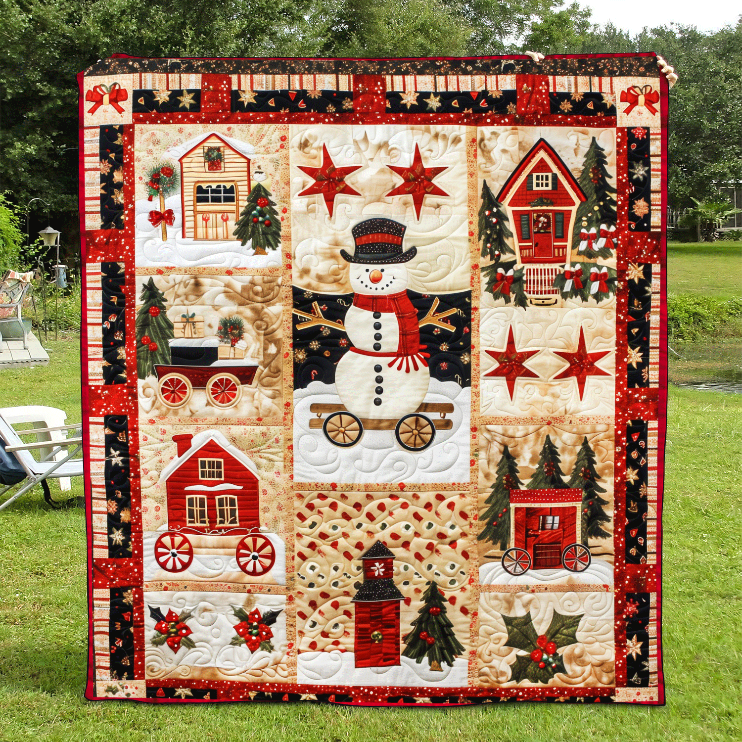 Winter Wonderland Christmas Quilted Blanket NCU0DV199