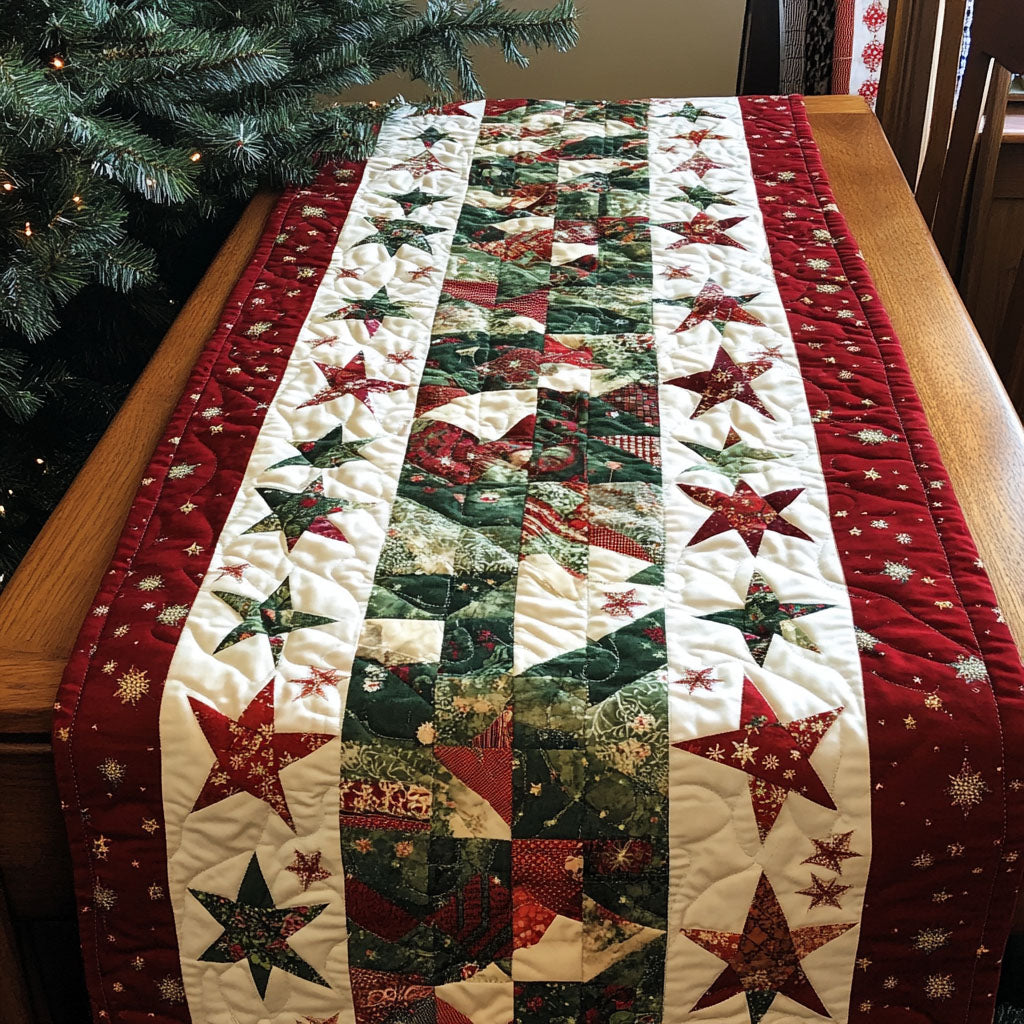 Winter Christmas Greetings Quilted Table Runner NCU0PT1834