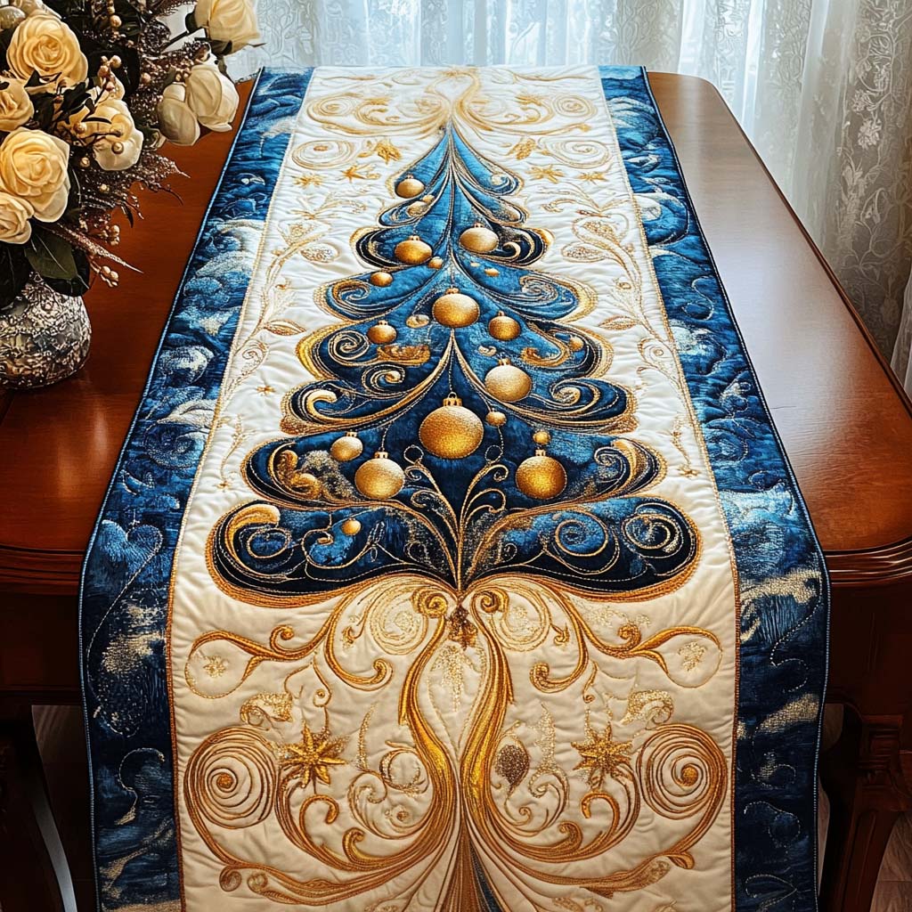 Winter Pines Quilted Table Runner NCU0NT1906