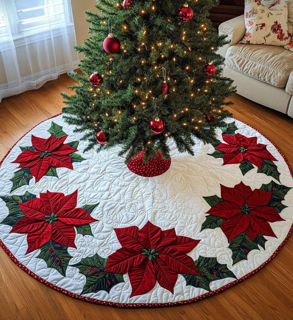 Winter Solstice Swirl Quilted Christmas Tree Skirt NCU0PT1041