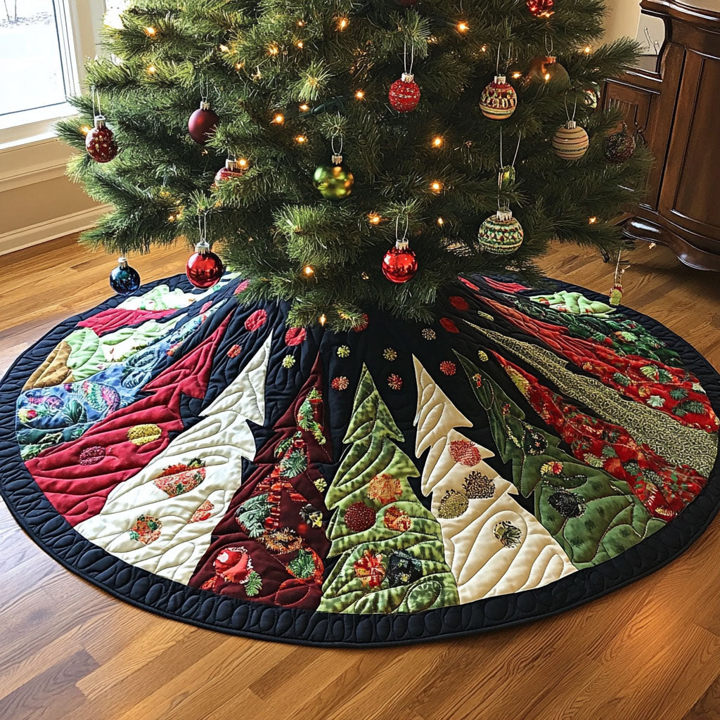 Winter Tree Magic Quilted Christmas Tree Skirt NCU0PT1336