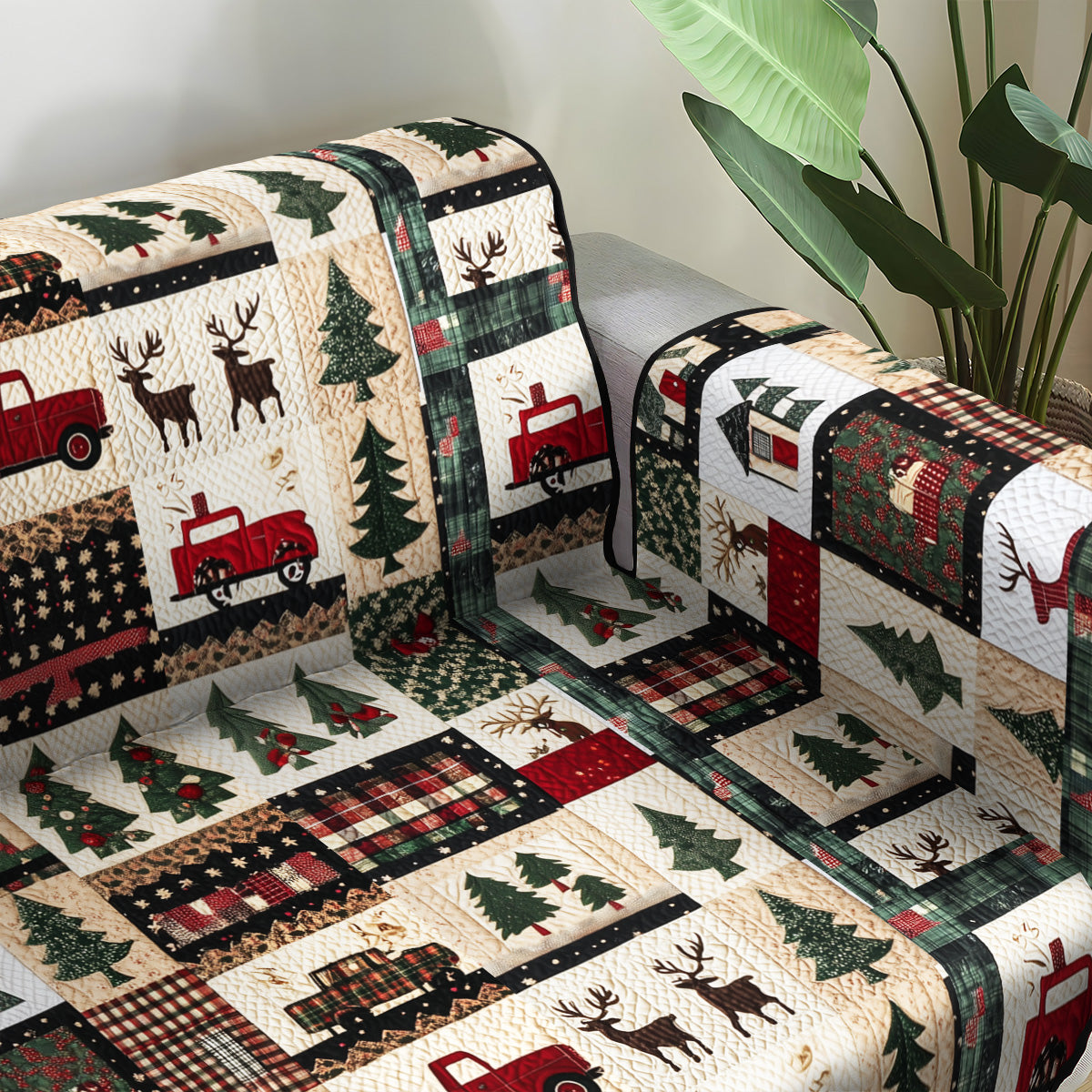 Winter Wonderland Quilted Sofa Cover NCU0PT939