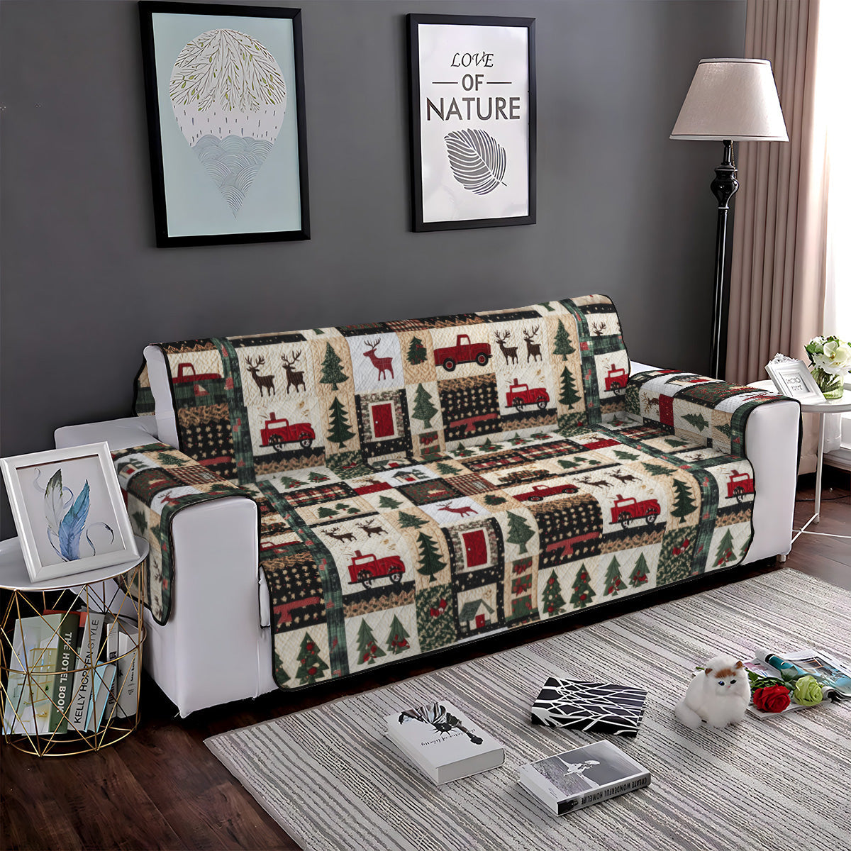 Winter Wonderland Quilted Sofa Cover NCU0PT939