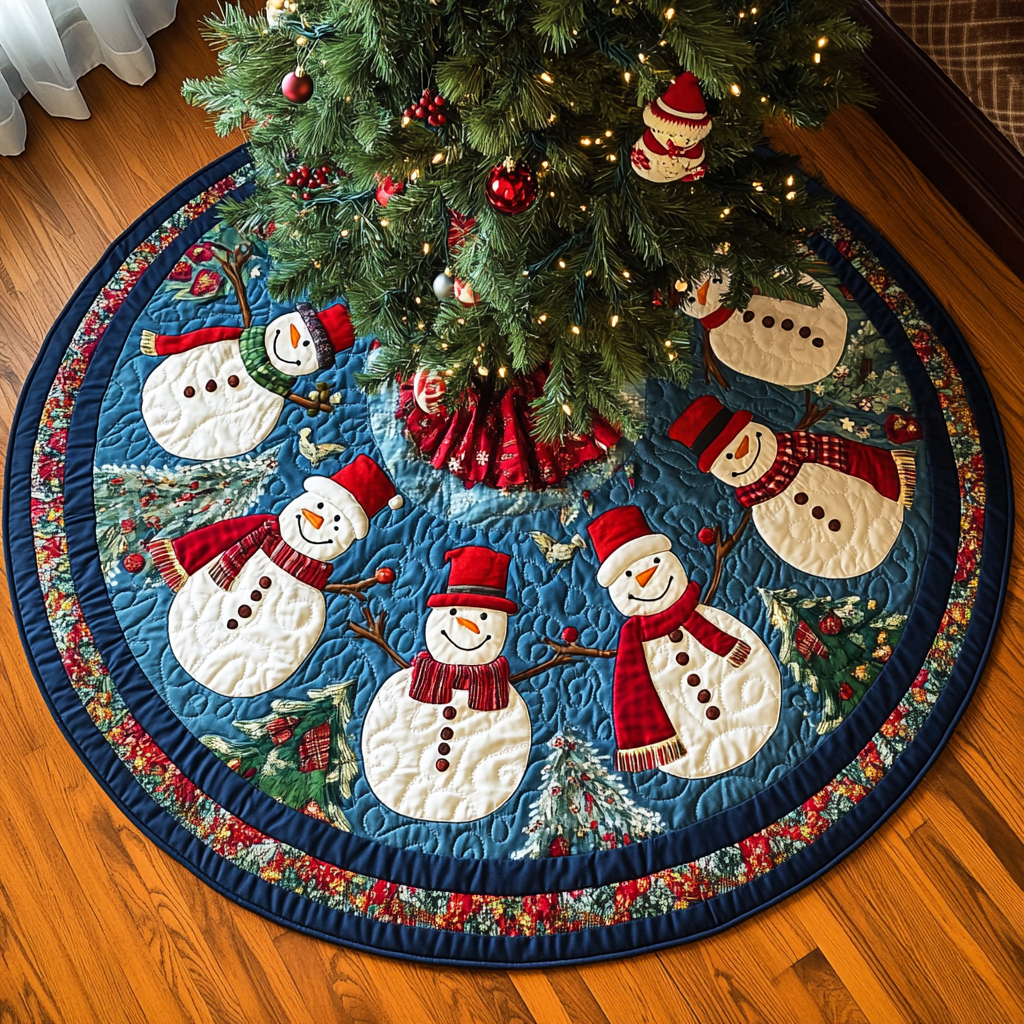 Winter Wonderland Wishes Christmas Quilted Tree Skirt NCU0DK1236