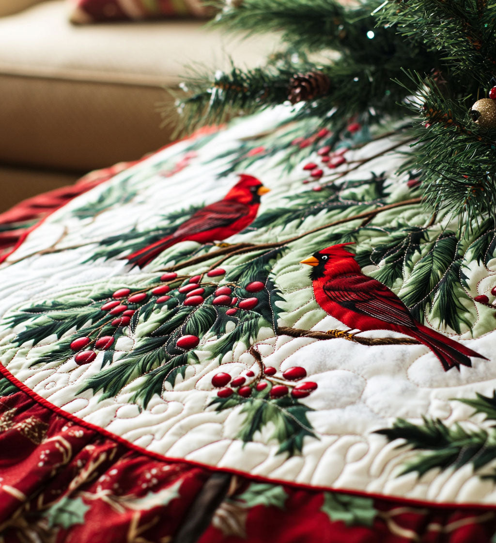 Winterberry Wrap Quilted Christmas Tree Skirt NCU0PT1043