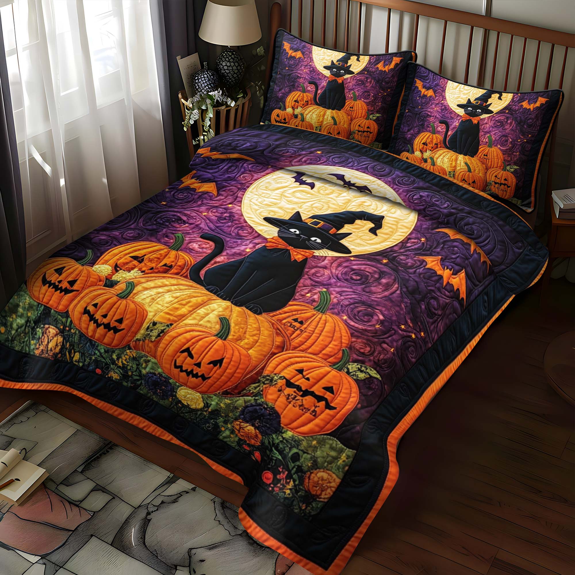 Witch Night Out 3-Piece Quilted Bedding Set NCU0NT612