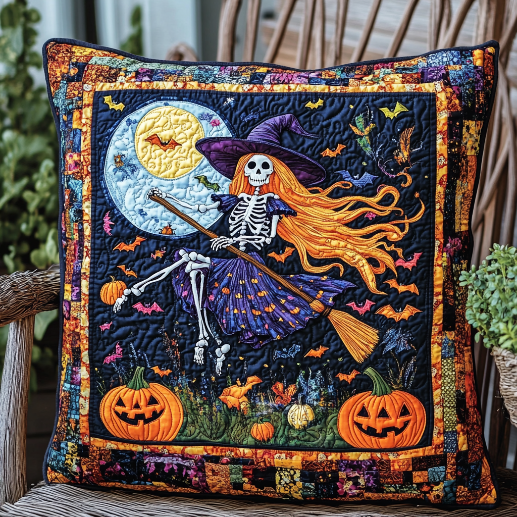 Witchy Halloween Quilted Pillow Case NCU0PD666