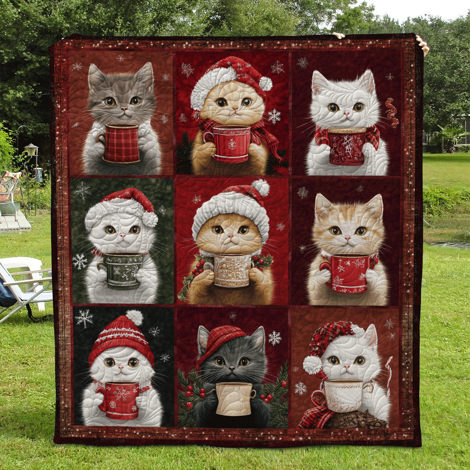 Yuletide Cats Quilted Blanket NCU0TL1263