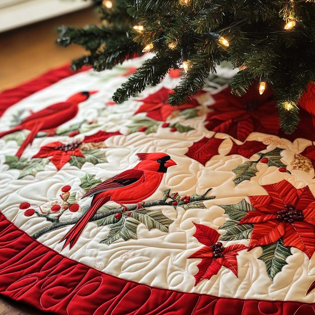 Yuletide Chorus Christmas Quilted Tree Skirt NCU0NT1327