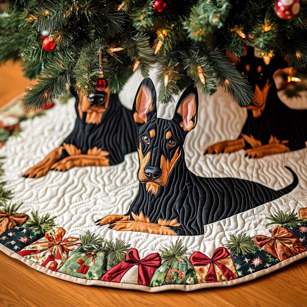 Yuletide Doberman Protector Christmas Quilted Tree Skirt NCU0NT1719