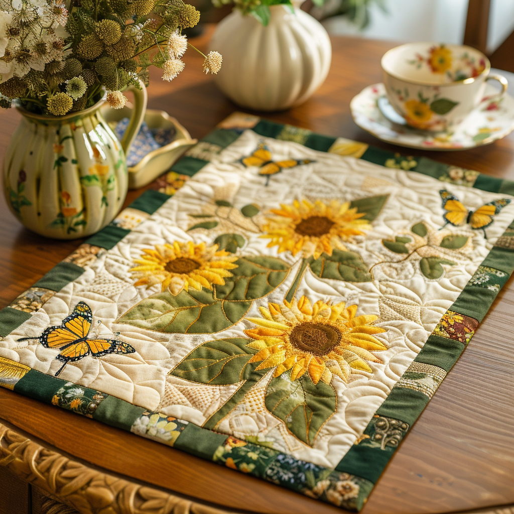 Light and Bright Sunflower Quilted Placemat NCU0TL090