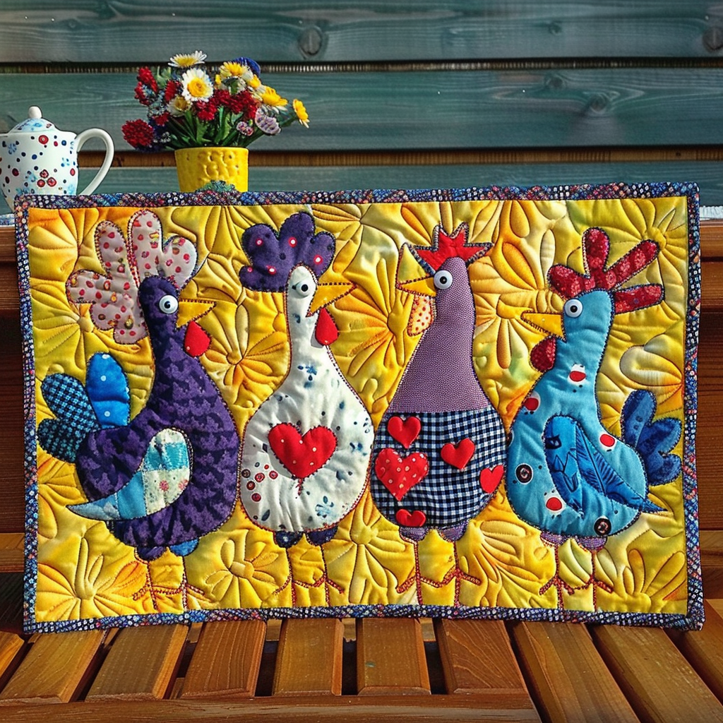 Cheery Chicken Quilted Placemat NCU0TL069