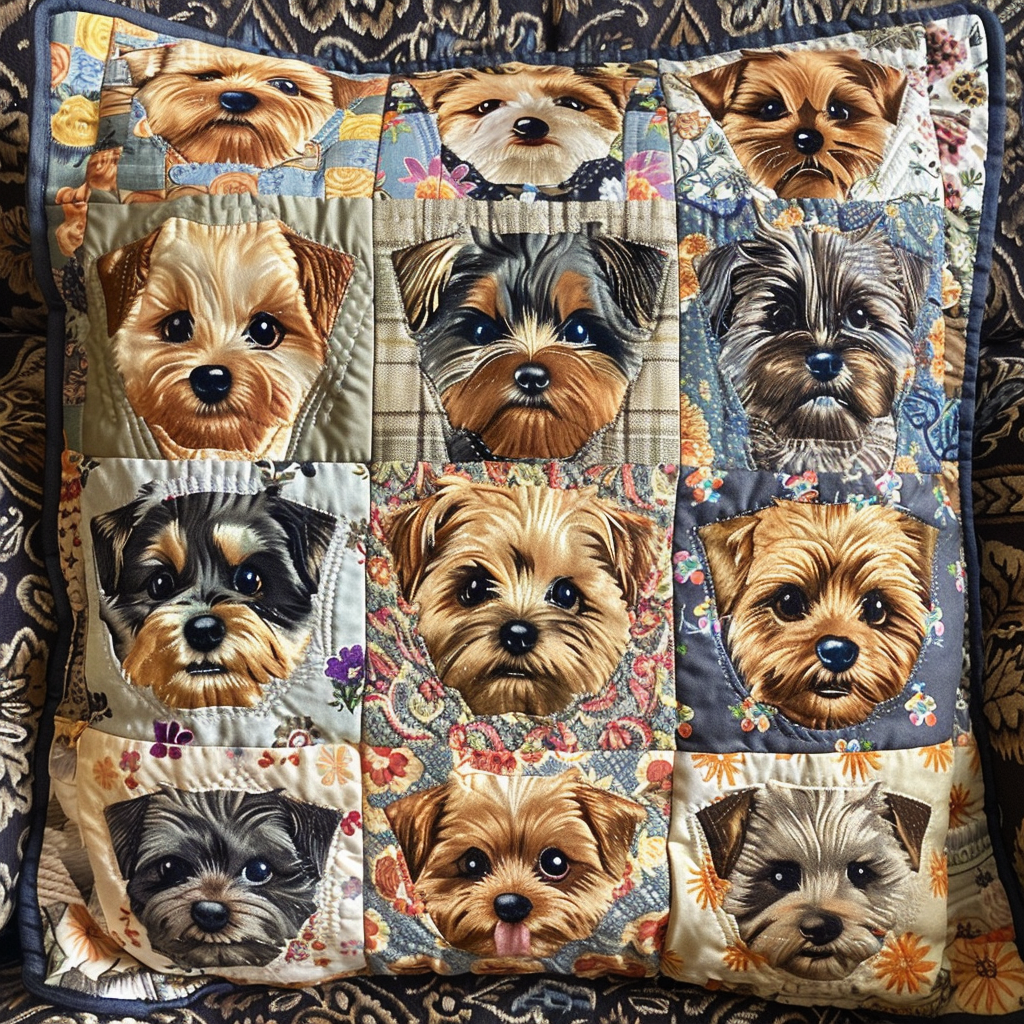 Yorkshire Terrier Dreams Quilted Pillow case NCU0TH173