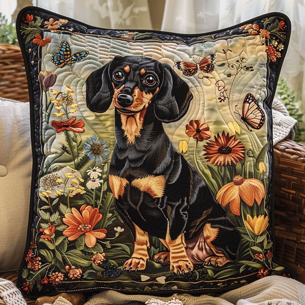 Dachshund Dreams Quilted Pillow Case NCU0TH080