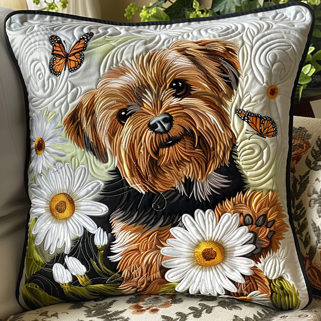 Yorkshire Terrier Haven Quilted Pillow case NCU0TH184