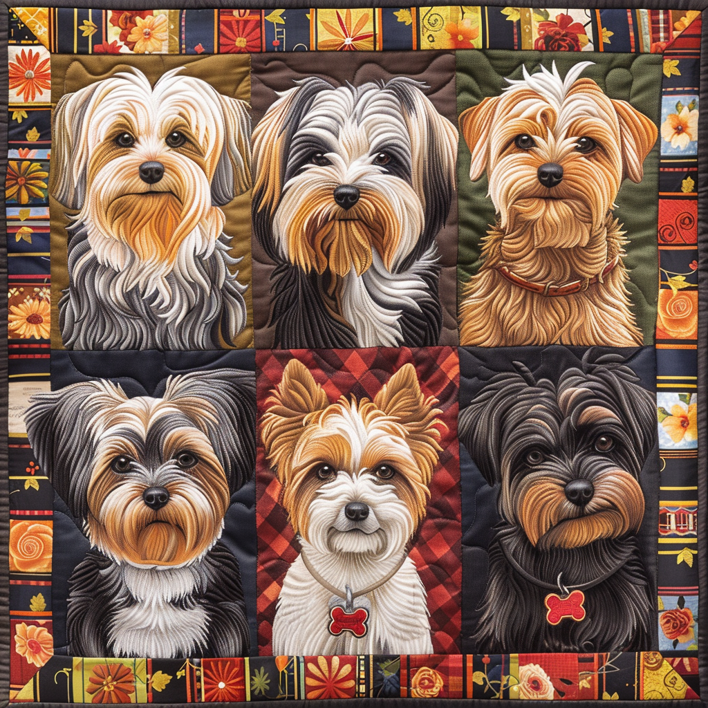 Yorkie Delight Quilted Blanket NCU0TH200