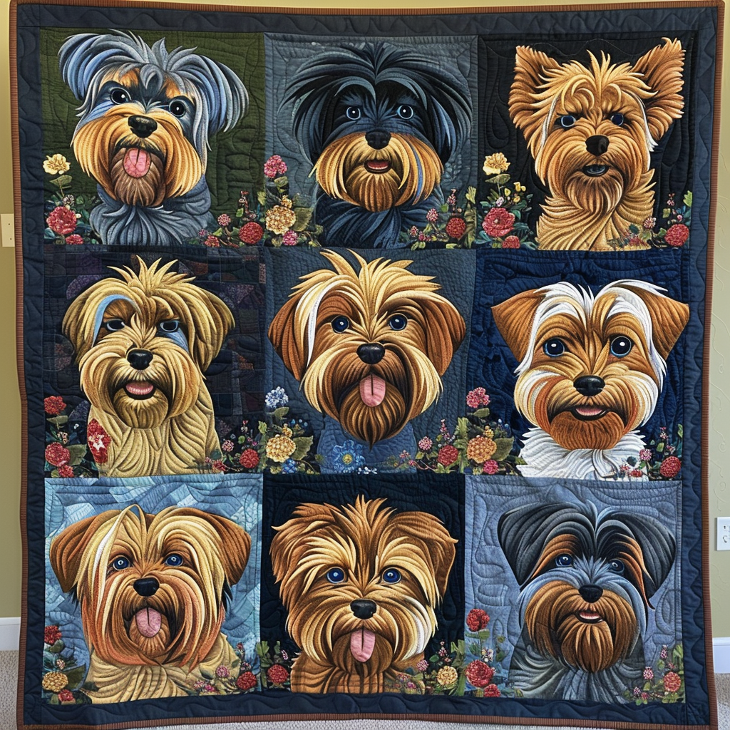 Yorkie Wonder Quilted Blanket NCU0TH201