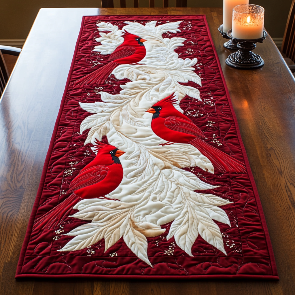 Cardinal Symphony Quilted Table Runner NCU0VH002