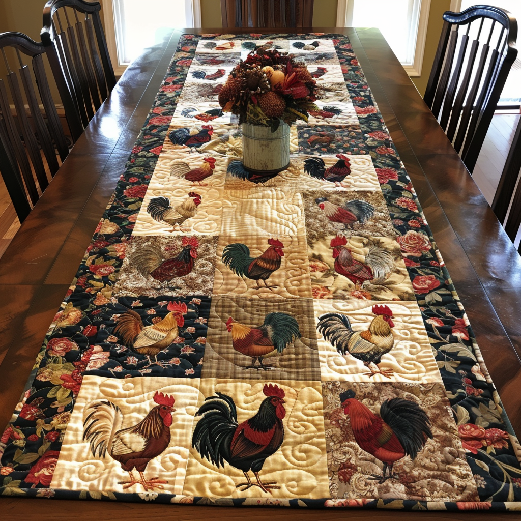 Hen Party Quilted Table Runner NCU0TH332