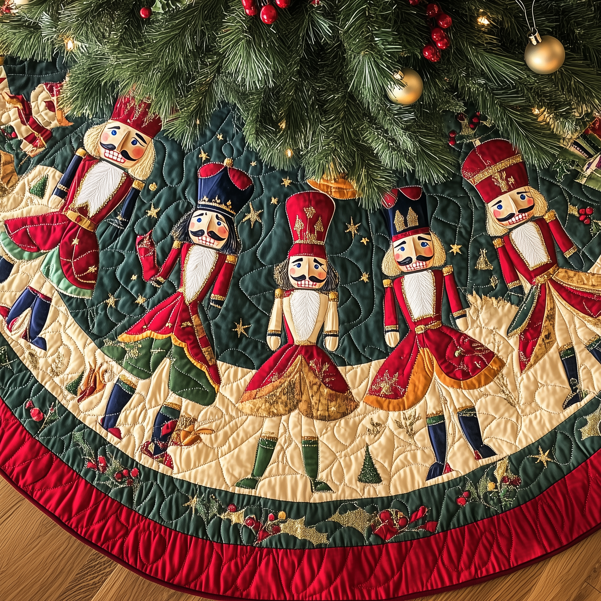 Christmas Quilted Tree Skirt NCU0VT46