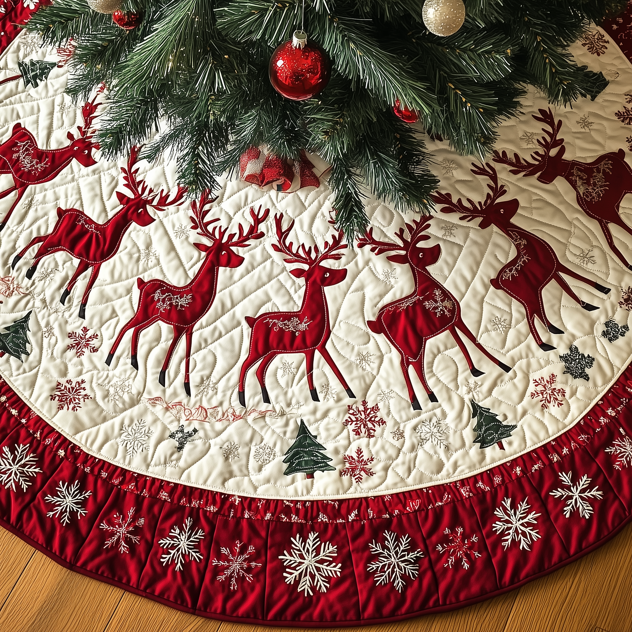 Christmas Quilted Tree Skirt NCU0VT46