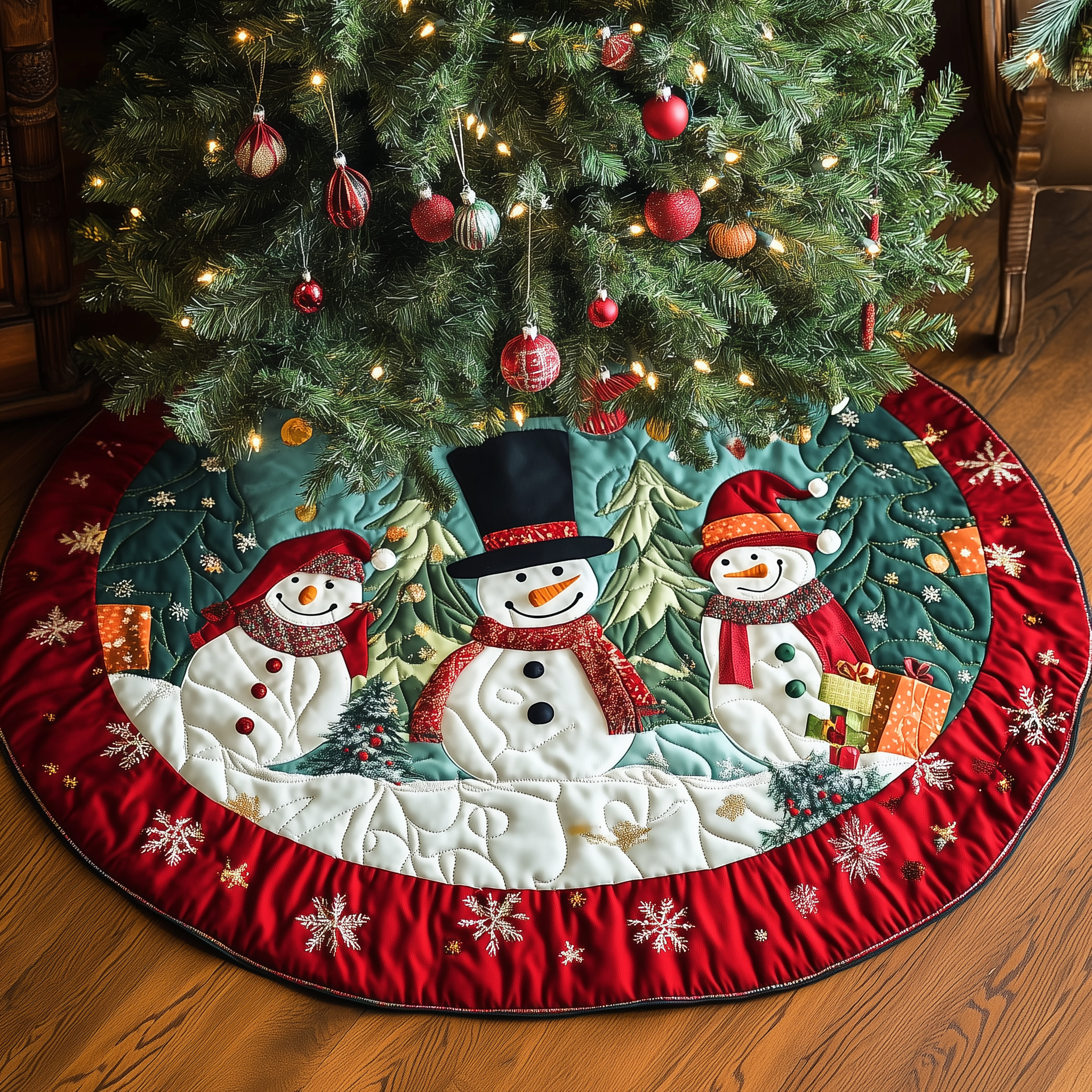 Christmas Quilted Tree Skirt NCU0VT46